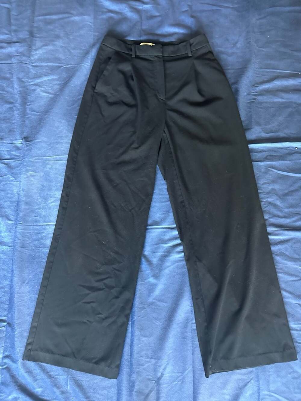 H&M Women's Black Tailored High-Waisted Wide Leg Trousers Size US 4